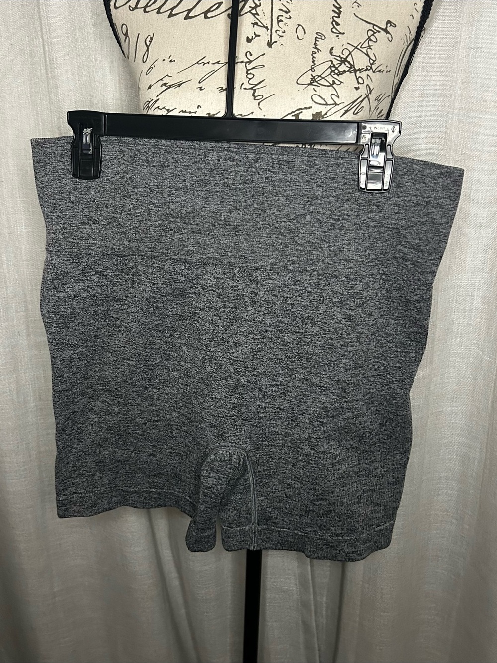 Gray Knit Biker Shorts